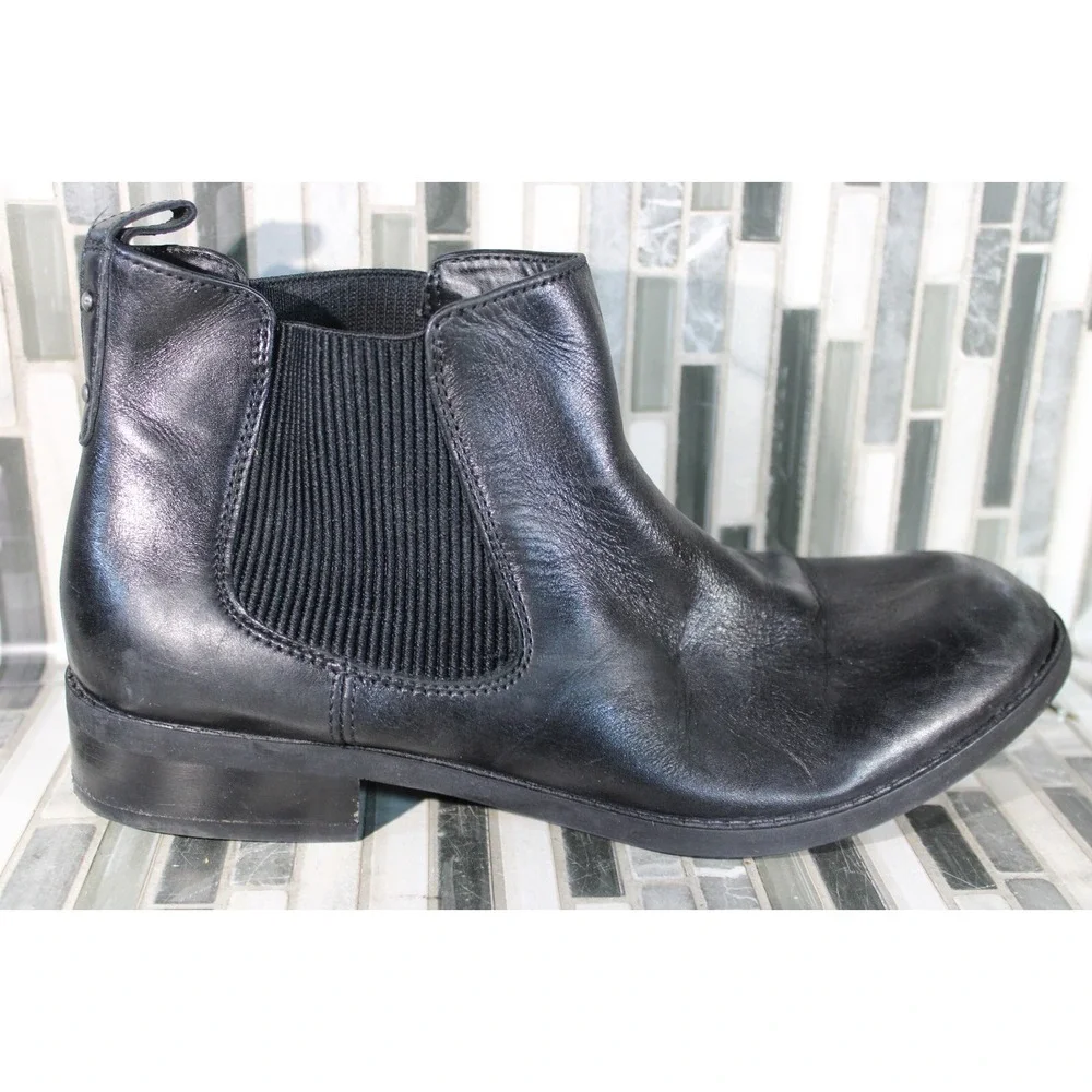 Clarks Pita Sedona 26111575 Womens Black Leather Slip On‎ Chelsea Boots Size 8
